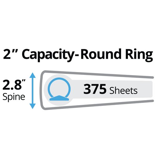 Avery Mini Durable 3 Ring Binder, 2" Round Rings, Holds 5.5" x 8.5" Paper, Label Holder, 1 Black Binder (27554)