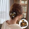2 Pcs Rectangle Tortoise Claw Clip For Thick Hair,Cutout Medium Hair Clips For Women,Leopard Square Hair Jaw Clips Non Slip