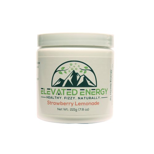 Healthy Energy Drink Powder - Stevia & Natural Caffeine | Elevated Energy Fizzy Drink Mix | Strawberry Lemonade | 30 servings