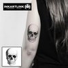 INKARTLINK Temporary Tattoos, 3 Sheets Small Semi Permanent Tattoo Adult Art Design Waterproof Temp Tattoo Party Favors Realistic Look, No Adhesive, No Reflection, Lasts 1-2 Weeks Black (Skull)