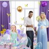 XJLANTTE Butterfly Birthday Decorations - 166 Pcs Purple Butterfly Party Decorations Butterfly Plates, Napkins, Cups, Tablecloth and Straws for Butterfly Birthday Party Supplies, Serve 20