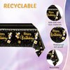 Black and Gold Birthday Decorations Black and Gold Birthday Tableware Set Party Supplies Includes Black Gold Table Cloth Cover Paper Plates Napkins for Birthday Party Decoration Supplies