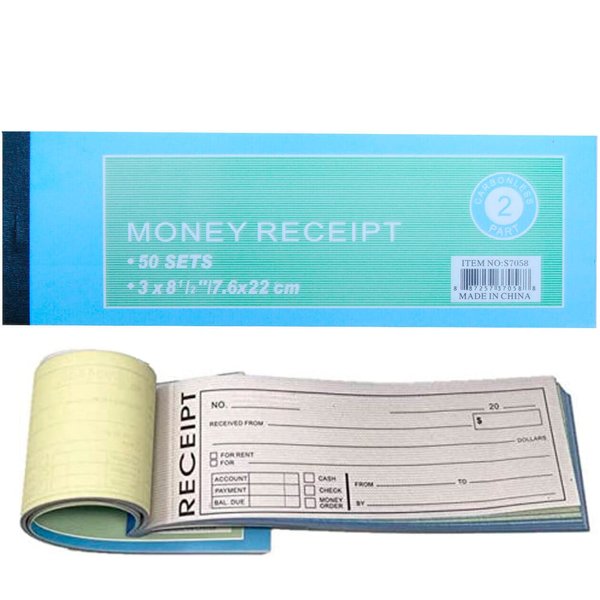 50 Sets per Book Rent, Receipt Book New Sales Order Money Receipt Record Book 2-Part, Carbonless (1)