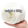 3.53oz Wool Roving Yarn, Fiber Roving Wool Top, Wool Felting Supplies, Pure Wool, Chunky Yarn, Spinning Wool Roving for Needle Felting Wet Felting DIY Hand Spinning (White)