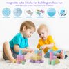 45PCS Magnetic Blocks, Building Blocks for Toddlers Age 3-5 Magnet Cubes Toys STEM Preschool Education Montessori Autism Toys 4-8 Christmas Birthday Gifts for Kids Ages 3 4 5 6 7+ Year Old Boys Girls