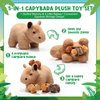 Hollowfly 5 Pcs Capybara Stuffed Animals Capybara Plush Set Gift for Kids Mommy with 4 Cute Babies Inside Soft Stuffed Capybara Plushies for Boys Girls Birthday Party Favors(Light Color)