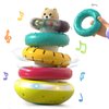 PANITU Baby Stacking Rings, Spinning Stacker Toys for Toddlers 1-3, Shake Rattle Set with Fine Motor Activities, Montessori Autism Sensory Toy, 6 Month Old Girl Boy Christmas Birthday Gifts