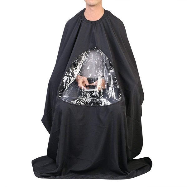 JewelryWe Waterproof Professional Salon Cape Barber Hair Cutting Gown Hairdressing with Viewing Window