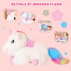 SQEQE Cute Unicorn Stuffed Animals with 4 Babies in Her Tummy, Rainbow Flying Unicorn Plush Pillow Toy with Wings, Unicorn Gifts for Girls Ages 3 4 5 6 7 8 Years