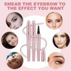 FYeang 3Pcs 4-Tipped Precise Brow Pen, Long-Lasting Natural Fine Stroke Eyebrow Pencil, Natural Fine Stroke Microblading Eyebrow Pencil, 3D Waterproof Microblading Eyebrow Pencil Contouring Pen