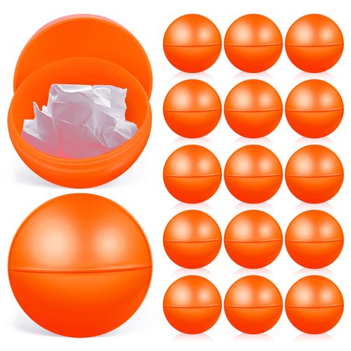 VOSAREA 25pcs 4cm Balls Plastic Hollow Bingo Balls Raffle Balls Round Vending Machine Capsules Game Balls Props for Party (Orange)