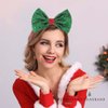Catery Bow Headband Sequin Bow Hair Hoop Holiday Cute Headbands Big Bows Hair Band Christmas Party Gifts Hair Accessory for Women and Kids (C Green)