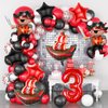 Pirate Ship Balloons Party Decorations, 9Pcs Pirate Balloons Birthday Party Supplies Pirate Balloons Party Decorations for Pirate Theme 3rd Birthday Party Supplies