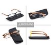 MODFANS 4 Pack Reading Glasses 1.5 Fashion Wood-Look Spring Hinges Stylish Readers Men Women
