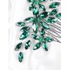 Green Rhinestone Bridal Wedding Hair Comb for Women Accessories Brihasory Handmade Headpieces for Brides Elegant Party Prom Tiaras for Girls and Women Valentine's Day Bridesmaid Gifts
