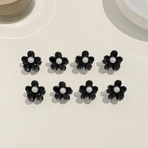Set of 20 Black Mini Hair Clips for Girls Braided Hair Clips Bangs Clips Exquisite Side Clips Headdress Hair Clips（black pearl）