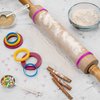 GreenOlive Rolling Pin Guide Ring Spacer Bands (8 Piece Set) Multicolored Flexible Silicone Slip On Baking Accessories Fit 1 3/4” to 2” Wide Dough Rollers