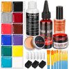 SFX Makeup Halloween Special Effects Makeup Kit with Face Paint, Face Glue Adhesive, Washable Fake Blood ,Scar Wax, Liquid Latex, Face Paint Brushes for FX Cosplay Costume Halloween Deco