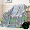 QSTEHEML Dinosaur Glow in The Dark Blanket for Boys,Dinosaur Gifts for Boys Age 3 4 5 6 7 8 9 10 11 12 Year Old, Soft Throw Blanket for Kids Boys- Christmas Birthday Bedroom Decor 50"×60"