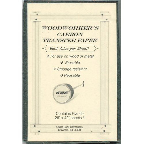 Carbon Transfer Tracing Paper for Woodworking Patterns (5 Sheets - 26" x 42" per Sheet)