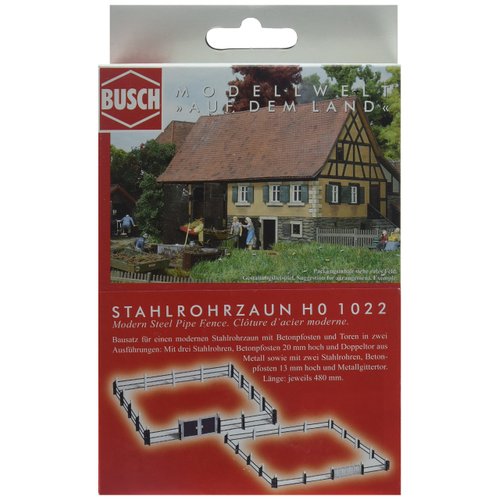 Busch 1022 Modern Steel Tube Fence HO Scenery Scale Model Scenery