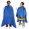 Allegro Combs Hair Cutting Cape Haircut Barber Apron Hair Stylist For Men Hair Cape Kids Cutting Adjustable Water Resistant One-Size-Fits-All 46 X 60 In. 1 Pc. (Blue)