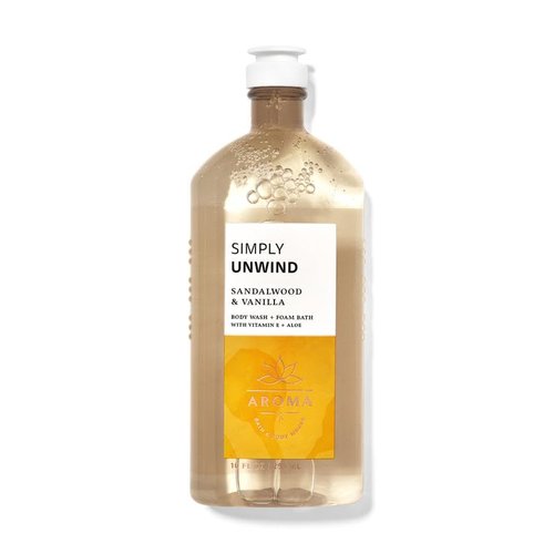 Bath and Body Works Aromatherapy Sandalwood & Vanilla Body Wash and Foam Bath 10 Fluid Ounce (Sandalwood & Vanilla)