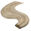 YoungSee Weft Real Human Hair Extensions, Highlight Sew in Real Hair Extensions Warm Ash Blonde Highlights Bleach Blonde Straight Weft Extensions Human Hair Sew in Extensions 14Inch 100G