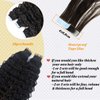 Loose Curly Tape in Human Hair Extensions 18Inch #1B Natural Black Tape in 100% Real Human HairExtensions Water Wave Double Sided Human Hair Tape ins Extensions for Black Women 20PCS 50G