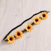 Sewroro 5pcs Daisy Flower Headband Sunflower Headband Wedding Festivals Floral Hair Band Flower Floral Elastic Hair Band (Yellow)