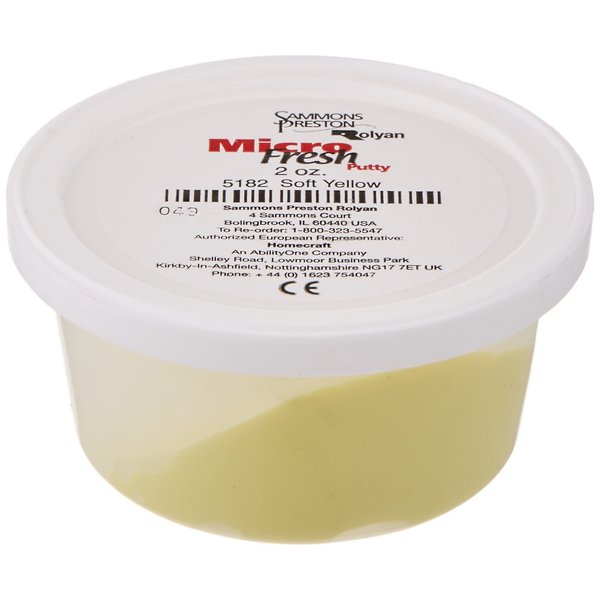Sammons Preston Micro-Fresh Putty, Antibacterial, Antifungal, and Antimicrobial Therapy Putty for Hands and Feet Exercises, Color Coded Non-Toxic Clay, Medium, Green, 4 Ounces