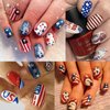 IDDFEVE 12 Sheets 4th of July Nail Stickers, Independence Day Patriotic Nail Decals, 3D Design Self-Adhesive USA Flag Star Nail Art