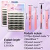 BTLLSSH Lash Extension Kit DIY 240pcs Lash Clusters Eyelash Extension Kit Individual Lashes Kit with Lash Bond & Seal Remover Lash Tweezers for Self Use (003B-0.31-0.63INCH-WildStyle)