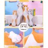 Cute Cat Plush Long Body Pillow Cuddle Cartoon Stuffed Animals Cat Plushie Soft Doll Pillows Gifts for Kids Girls (Orange, 19")