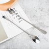 9-inch Long-handled ice tea spoon, cocktail stir spoons, stainless steel coffee spoons, ice cream scoop Set of 8