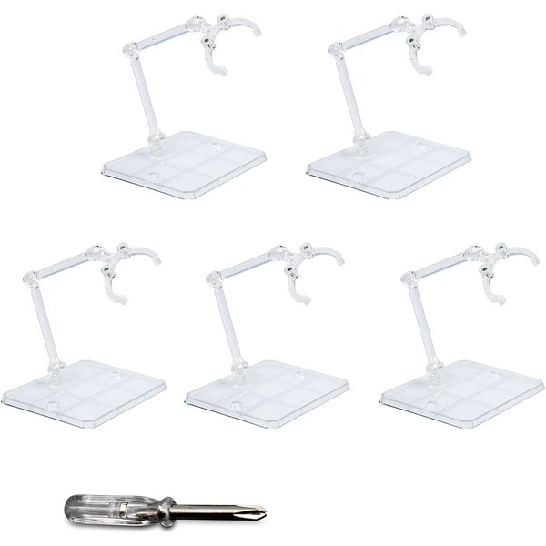 EFAILY Action Figure Stand,5pcs Assembly Action Figure Display Holder Base for Gundam,Doll Model Support Stand Compatible with HG RG SD SHF Gundam 1/144 Toy with Screwdriver
