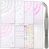 NIACONN 1280 Pcs Multi-Color Hair Jewels Face Gems Stick on, Self Adhesive Glitter Rhinestones Stickers for Women Girls Festival Halloween Makeup & Crafts (Butterflies & Teardrops)
