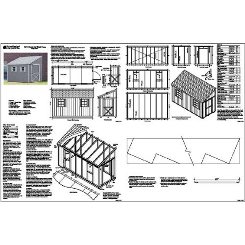 How to build a storage shed, Lean To Style Shed Plans, 6' x 12' Plans Design E0612