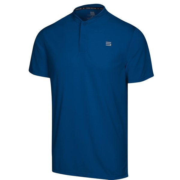 Three Sixty Six Quick Dry Collarless Golf Shirts for Men - Short Sleeve Casual Polo, Stretch Fabric Navy Blue