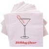 C.R. Gibson TW4-23698 Holiday Cheer Disposable Paper Cocktail Napkins for Christmas Parties, Pink and Red, 5" x 5", 20pcs