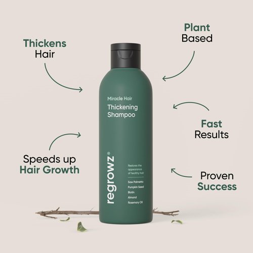 Regrowz Hair Thickening Shampoo for Natural Hair Growth - 7.6oz - Hair Growth Treatment for Men & Women for Thinning & Dry - DHT Blocker - Infused with Biotin, Saw Palmetto & Rosemary Oil