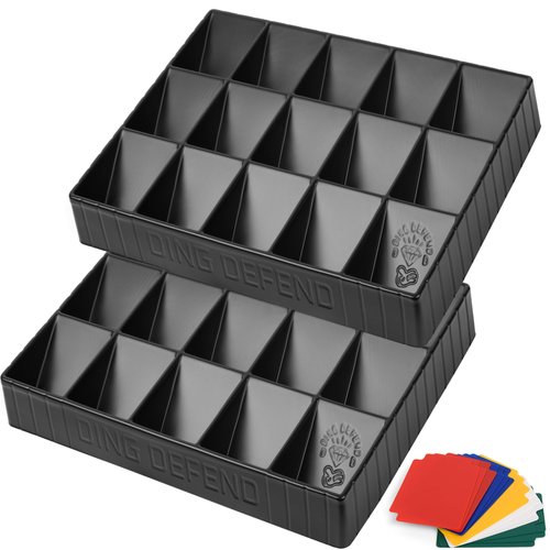 2 Pack Card Sorting Tray - Stackable Trading Card Organizer, 15-Compartment Playing Card Tray, Card Sorter Tray for Organizing Raw Cards, Sleeved Cards or Toploaders, Includes 15 Trading Card Dividers