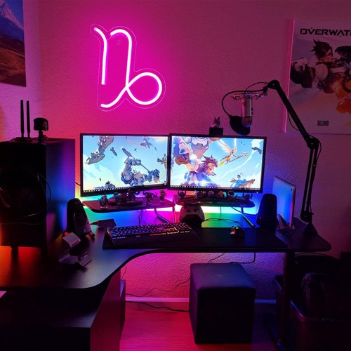 BerniceKelly The Zodiac Horoscope Neon Sign, Capricorn LED Neon Signs for Wall Decor, Astrology Zodiac Horoscope Neon Lights Beautiful Spiritual, Birthday Party, Home Kids Room Decor Capricorn