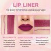 Plum Purple Lip Liner and Lipstick Combination DNM Matte Women's Lipstick, Lip Liner, Lip Gloss, Long-Lasting Waterproof, Cruelty-free 24 Hour Lipstick and Lip Liners Combo Lipliners Pencil Set 05#