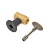 Skyflame 3/4 Inch Straight Gas Key Valve Kit for Fire Pit Fireplace with Flat Black Flange, and 3 Inches Universal Key
