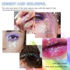 Wugbc Body Glitter Gel Hair Tinsel Set, Festival Accessories for Woman Girls, Colorful Sequins Shimmer Face Singer Makeup, Rave Essentials Chunky Sparkling Halloween Party White Mermaid, 50ml, 4Pcs