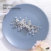 Catery Flower Bride Wedding Hair Comb Silver Rhinestones Hair Side Comb Bridal Hair Clips Hair Accessories for Women and Girls