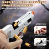 DaoDaoZhu Soft Bullet Toy Gun Shell Ejecting with 50 Bullets, Silver Toy Guns for Boys, Toy Pistol Fidget Gun, Realistic Play Gun Model, Halloween Christmas Birthday Gifts for Boys Kids Adults Age 8+