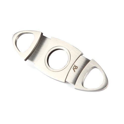 Alaska Bear® Cigar Cutter Stainless Steel Guillotine Double Cut Blade in Black Gift Pouch