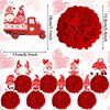 9 Pcs Valentine's Day Gnome Centerpieces Valentine Gnome Theme Party Decorations Supplies Gnome Valentine Party Favors Double Sided Valentine Honeycomb Table Favor for Girls Valentine Wedding (Gnome)